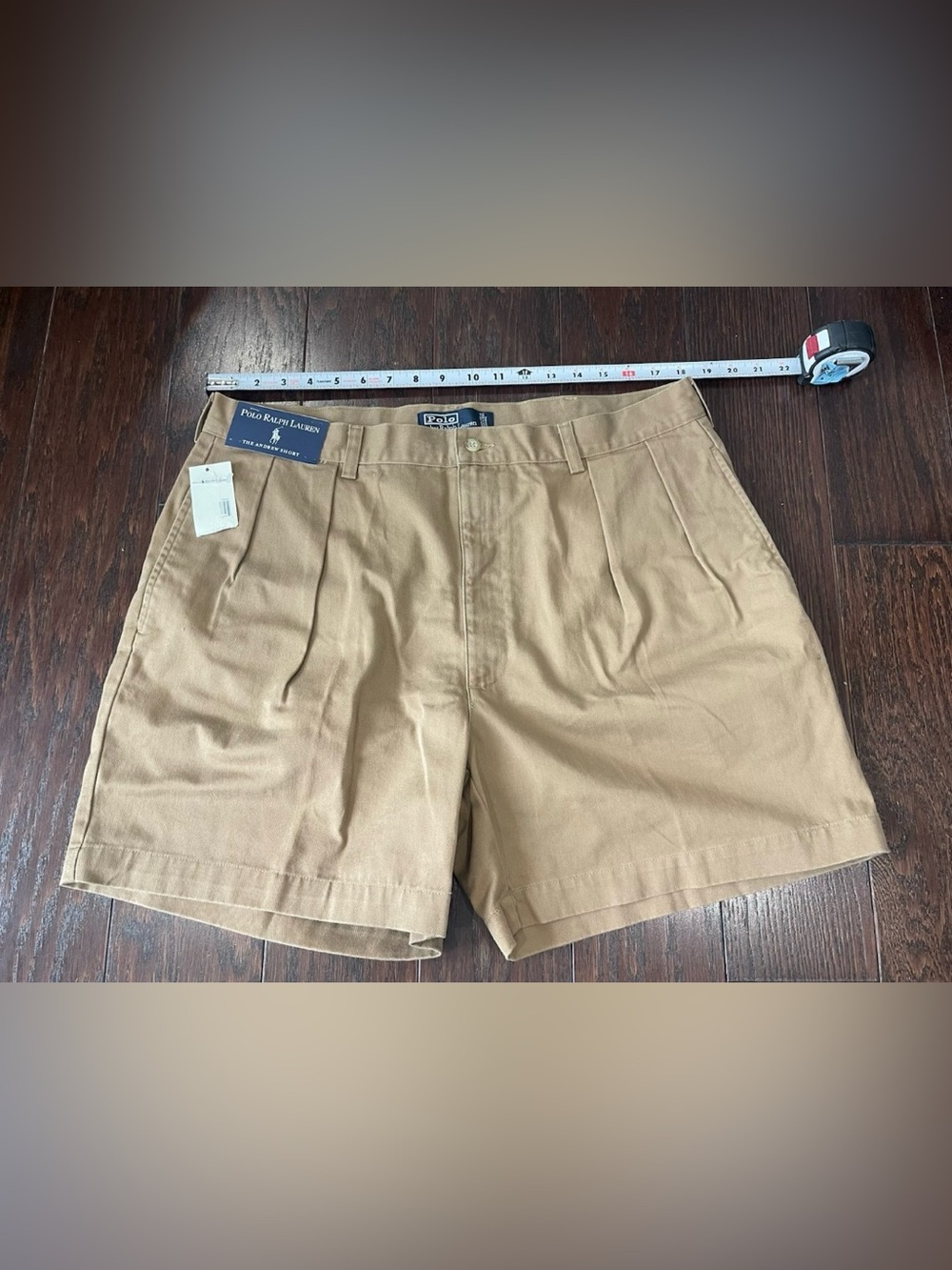 Vtg Polo Ralph Lauren Andrew Short Men Size 38 Pleated Chino Short Brown NEW